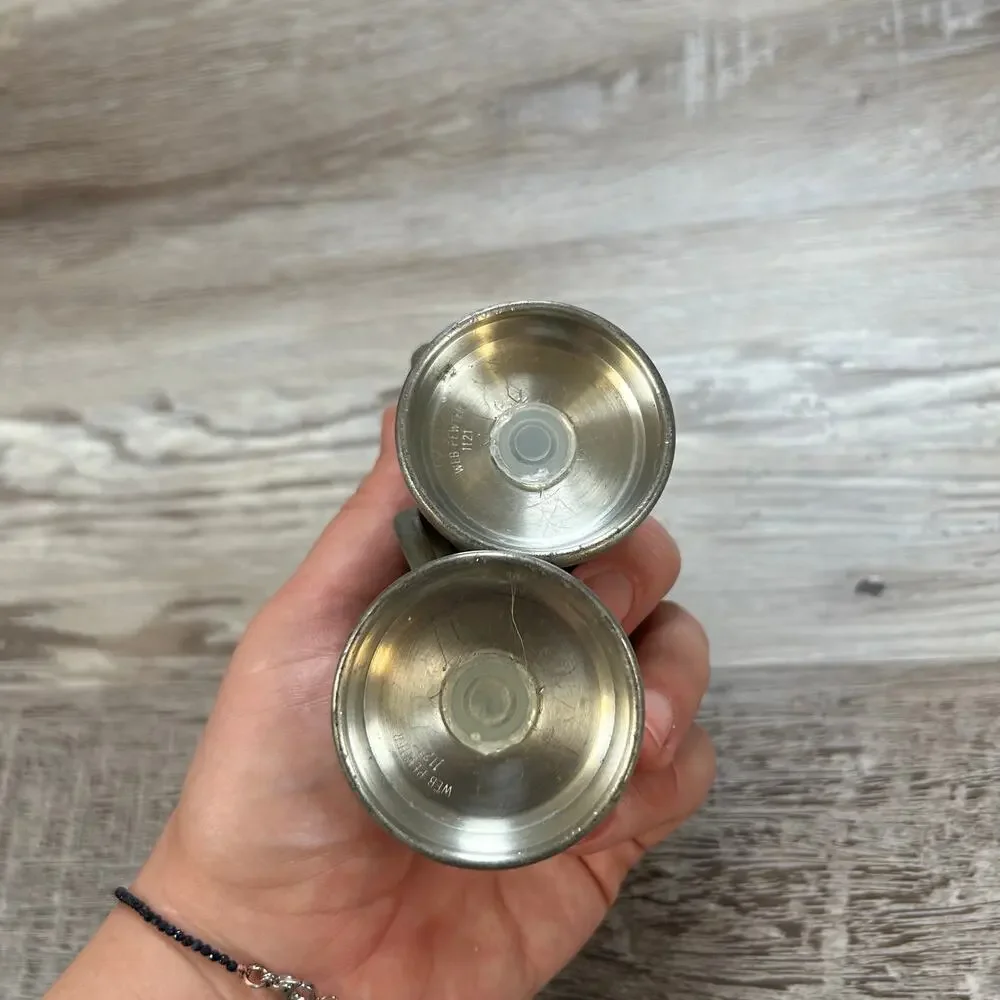 Vintage Mini Pewter-Style Tankard Salt & Pepper Shaker Set Rustic Taverncore